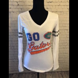 Soffe White Long Sleeve Tee with Blue and Orange Accents